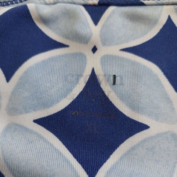 Crown & Ivy Blue Stretch  Flower Ankle Workout Leggings Size XL - Picture 5 of 10